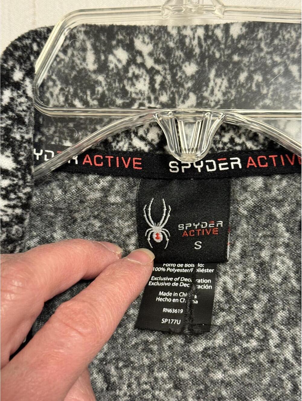 Spyder Active Black White Print Quarter Zip Pullover Women's Small - Picture 4 of 7